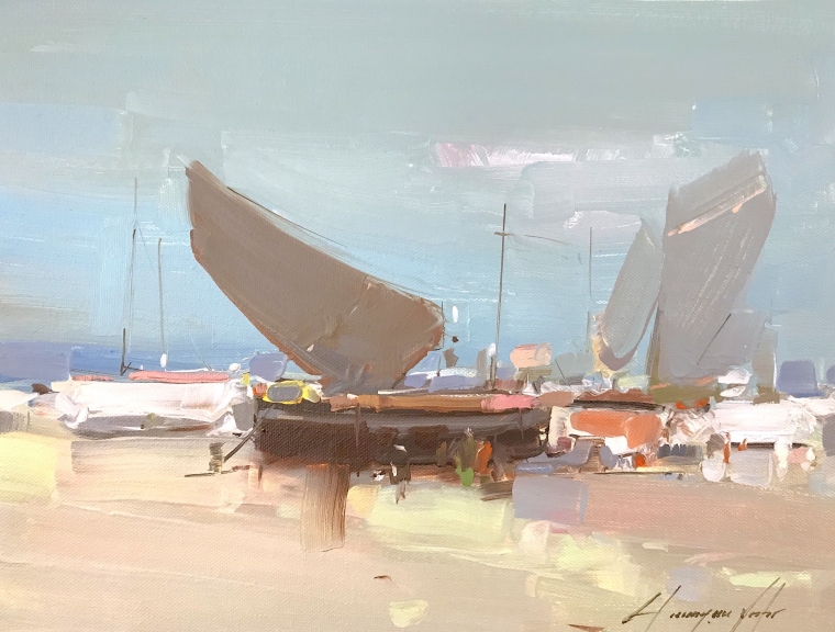 Sail Boats, Original oil Painting, Handmade artwork, Ready to hang          